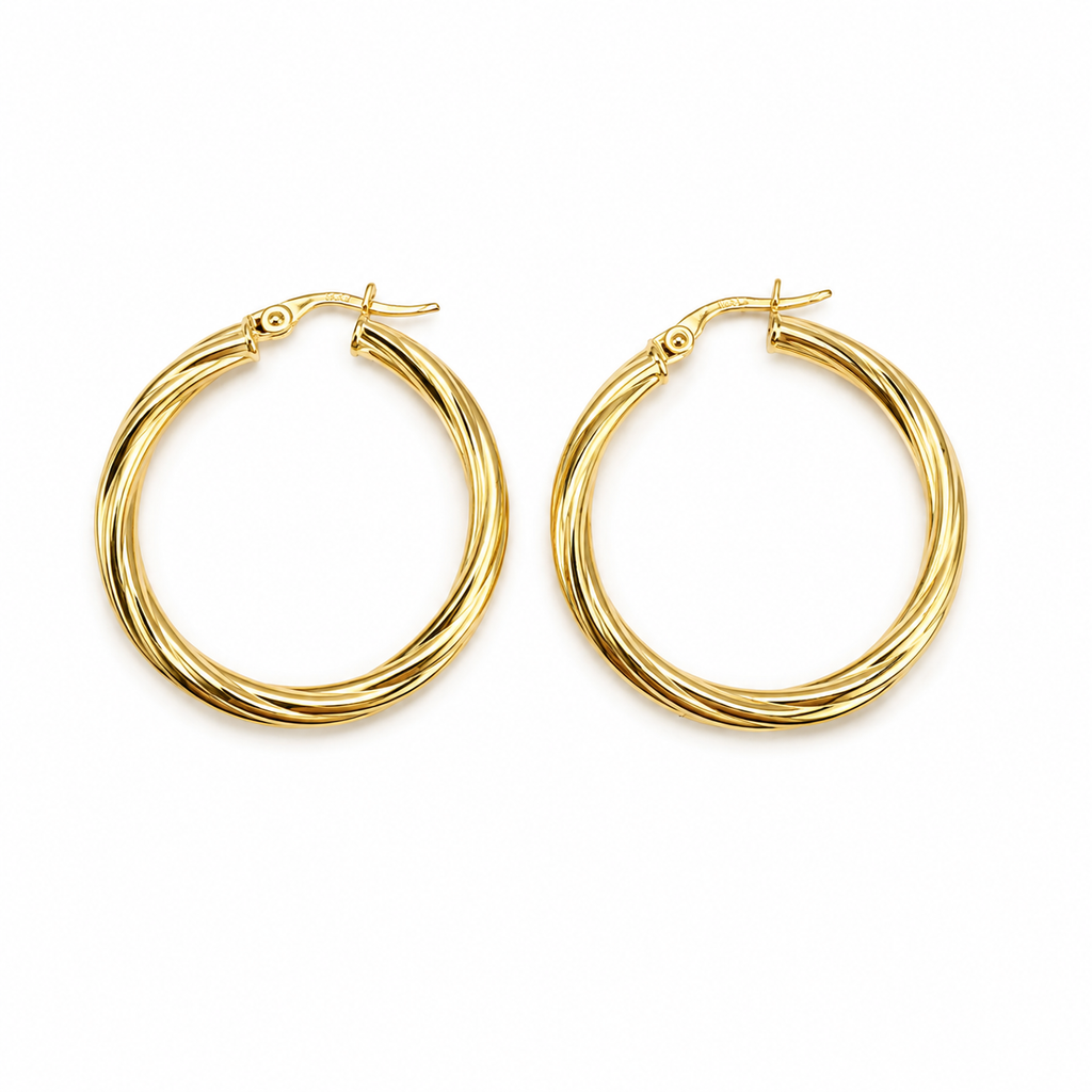 Hoop earrings 10K gold semi solid