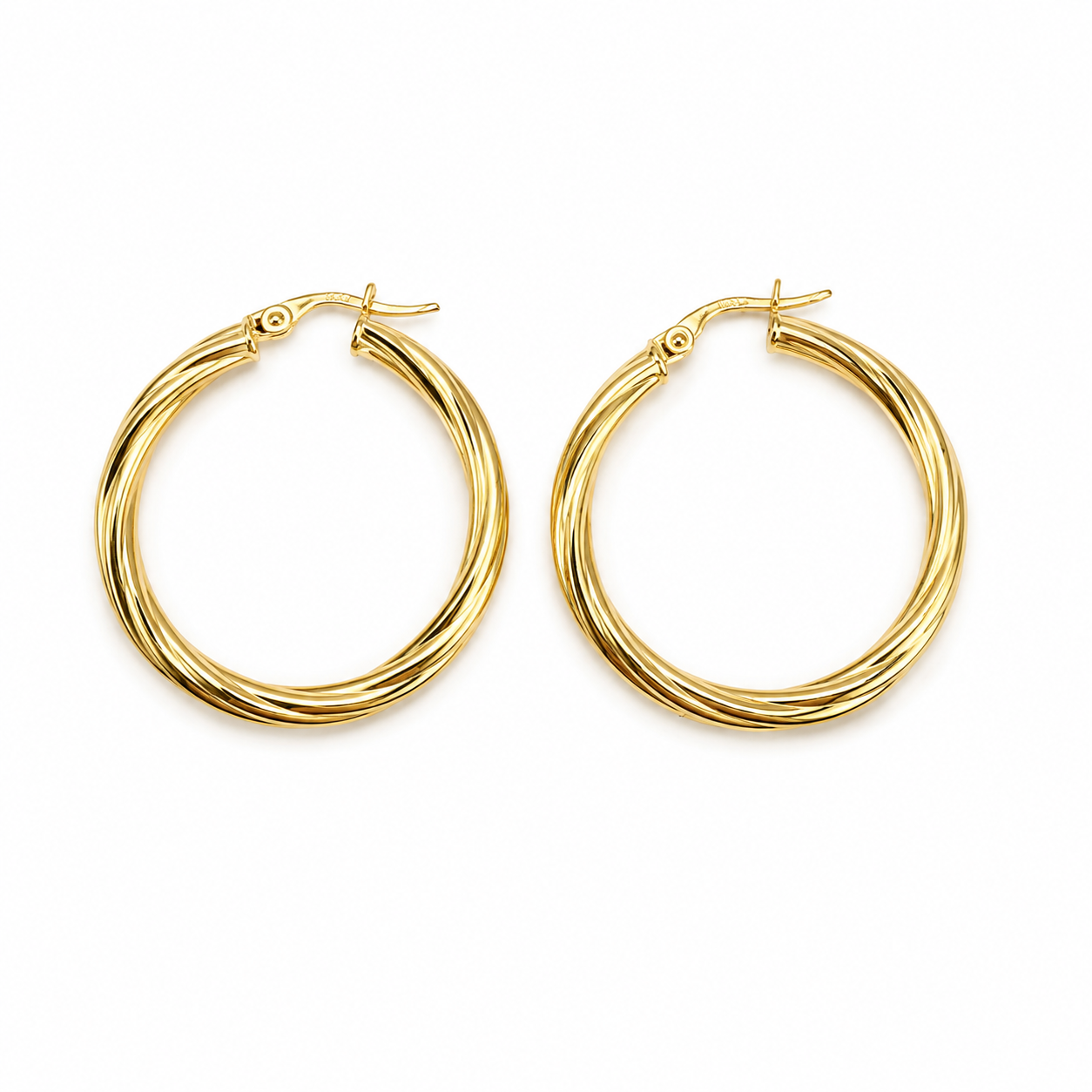 Hoop earrings 10K gold semi solid