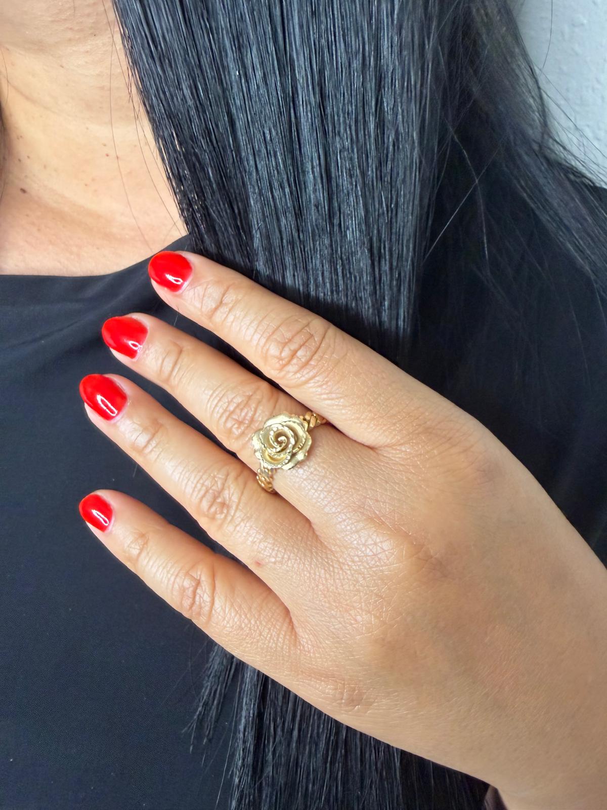 Ring Flower 10K gold solid