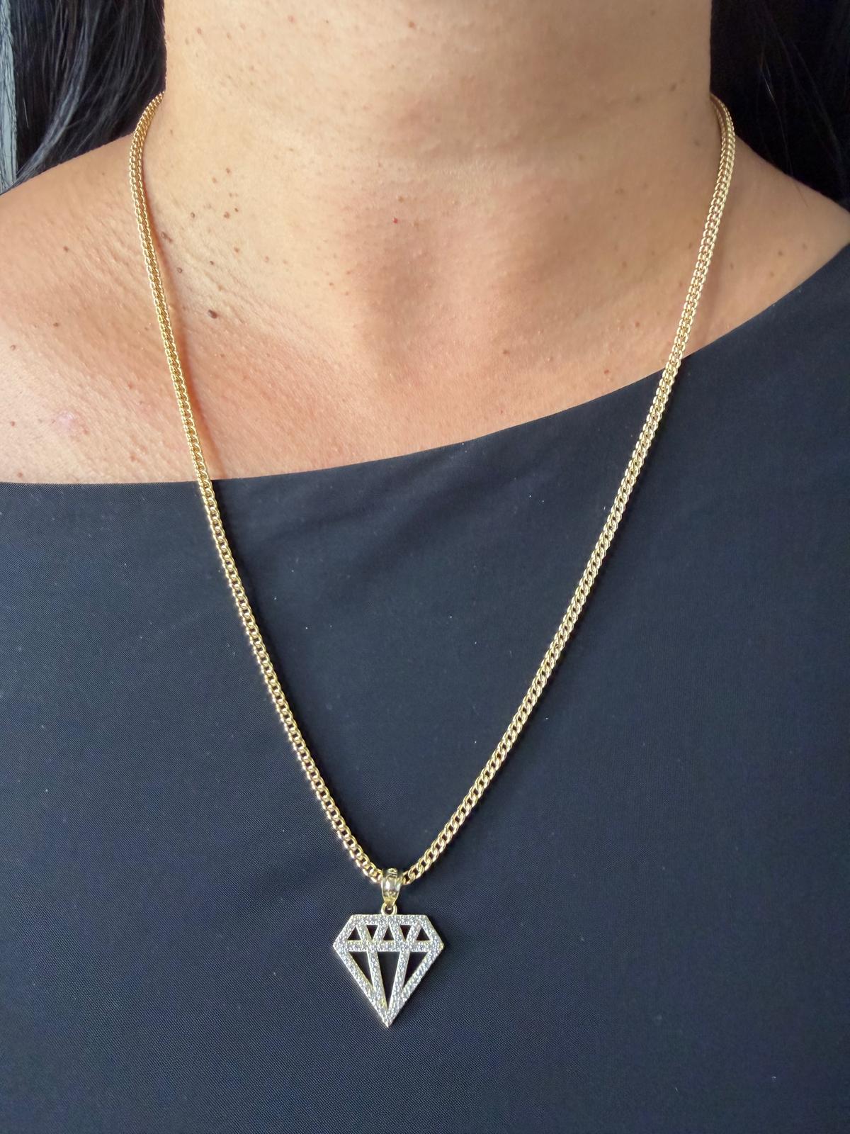 Franco Necklace + Diamond pendant 10k gold