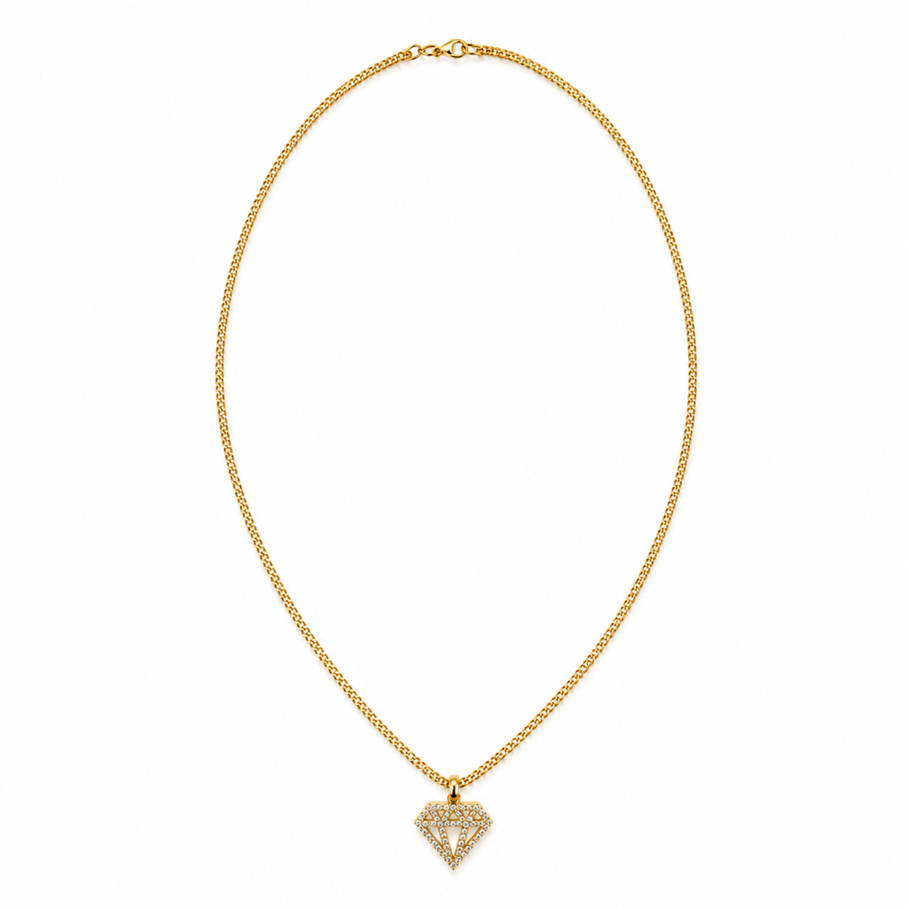 Franco Necklace + Diamond pendant 10k gold
