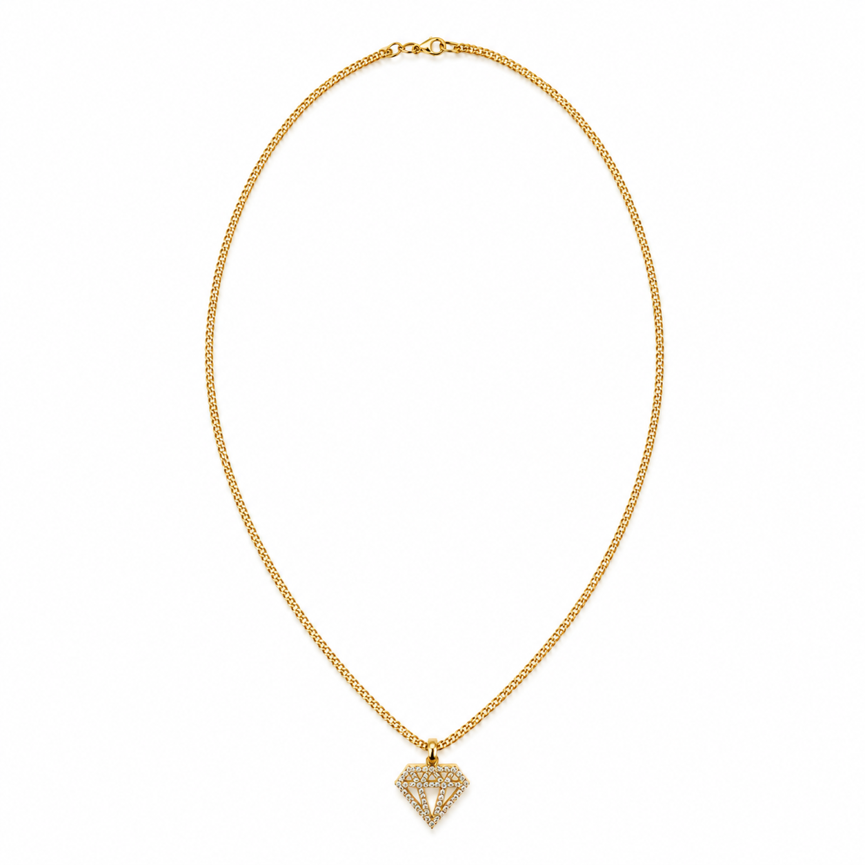 Franco Necklace + Diamond pendant 10k gold