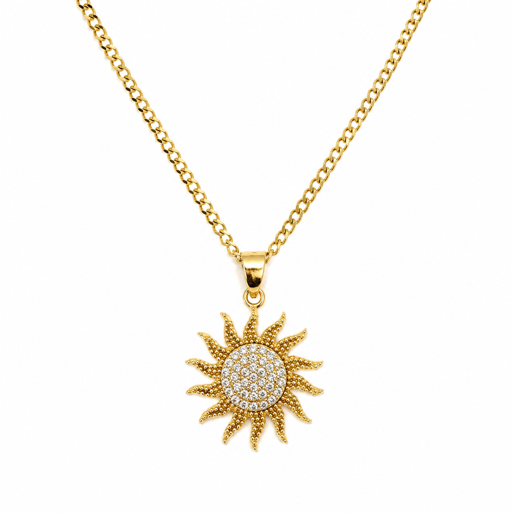 Necklace + sun pendant 10k gold