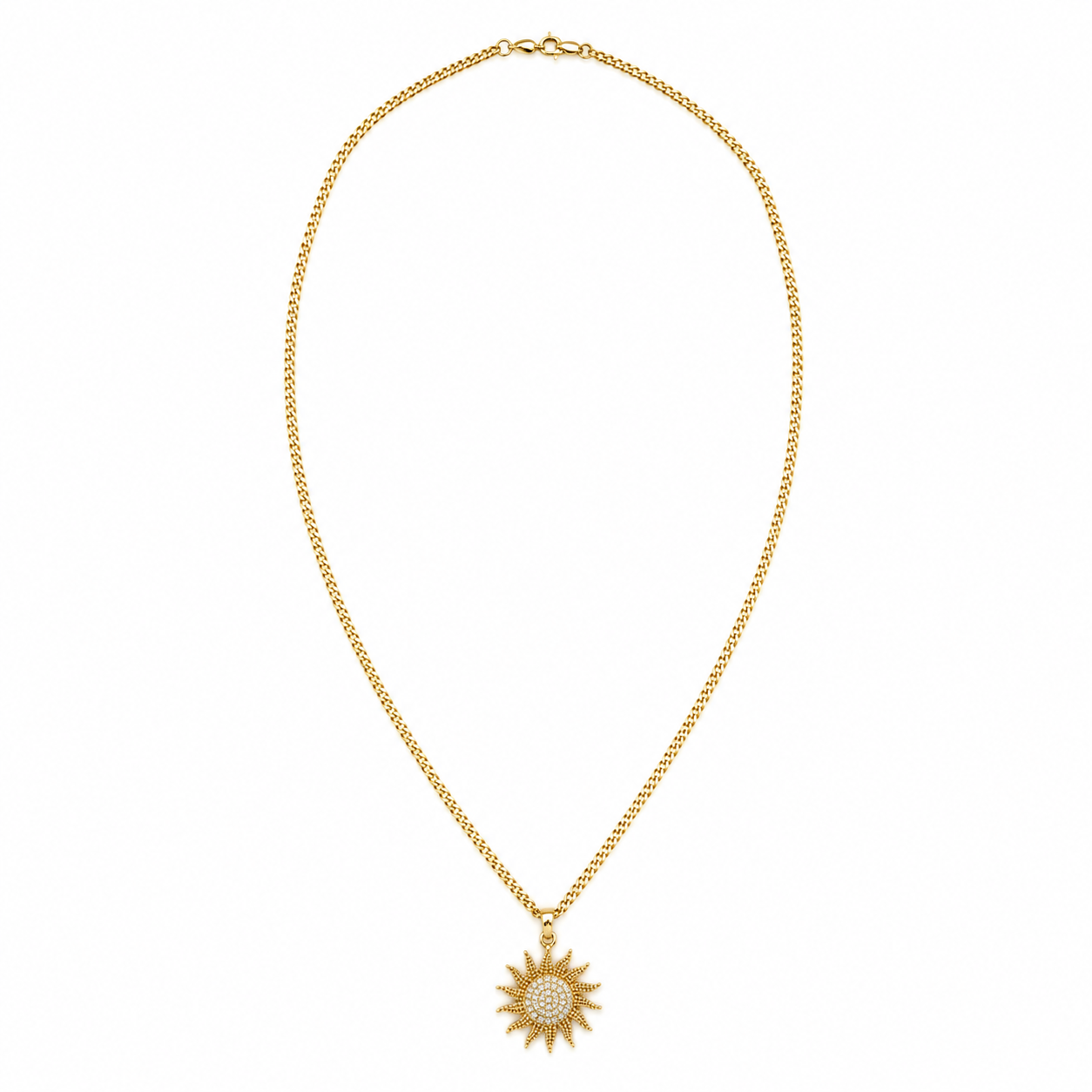 Necklace + sun pendant 10k gold