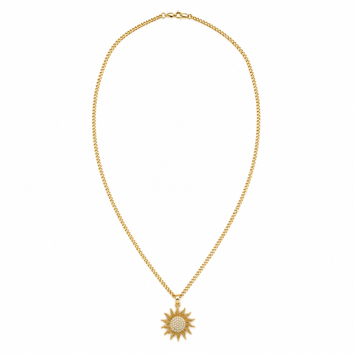 Necklace + sun pendant 10k gold