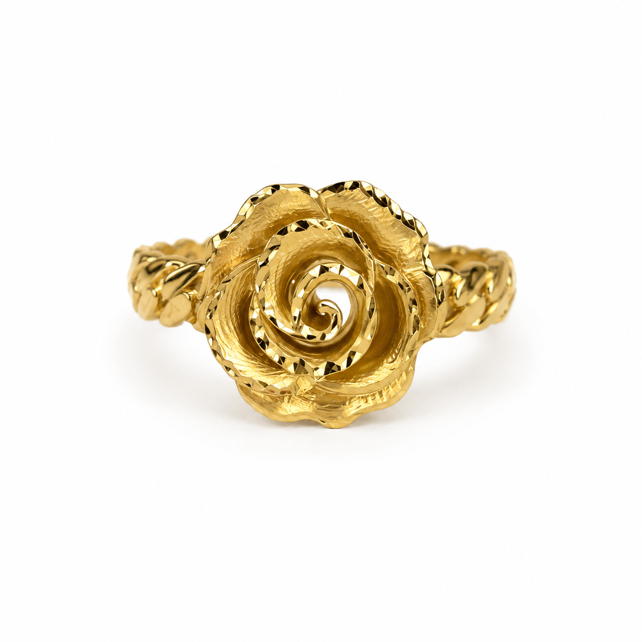 Ring Flower 10K gold solid