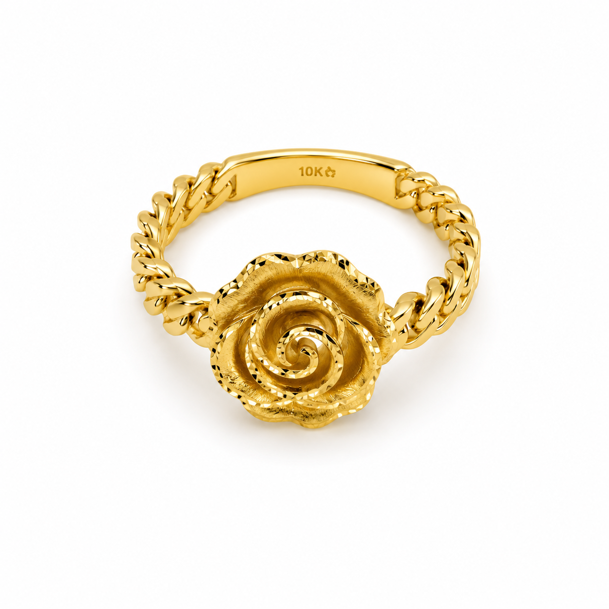 Ring Flower 10K gold solid