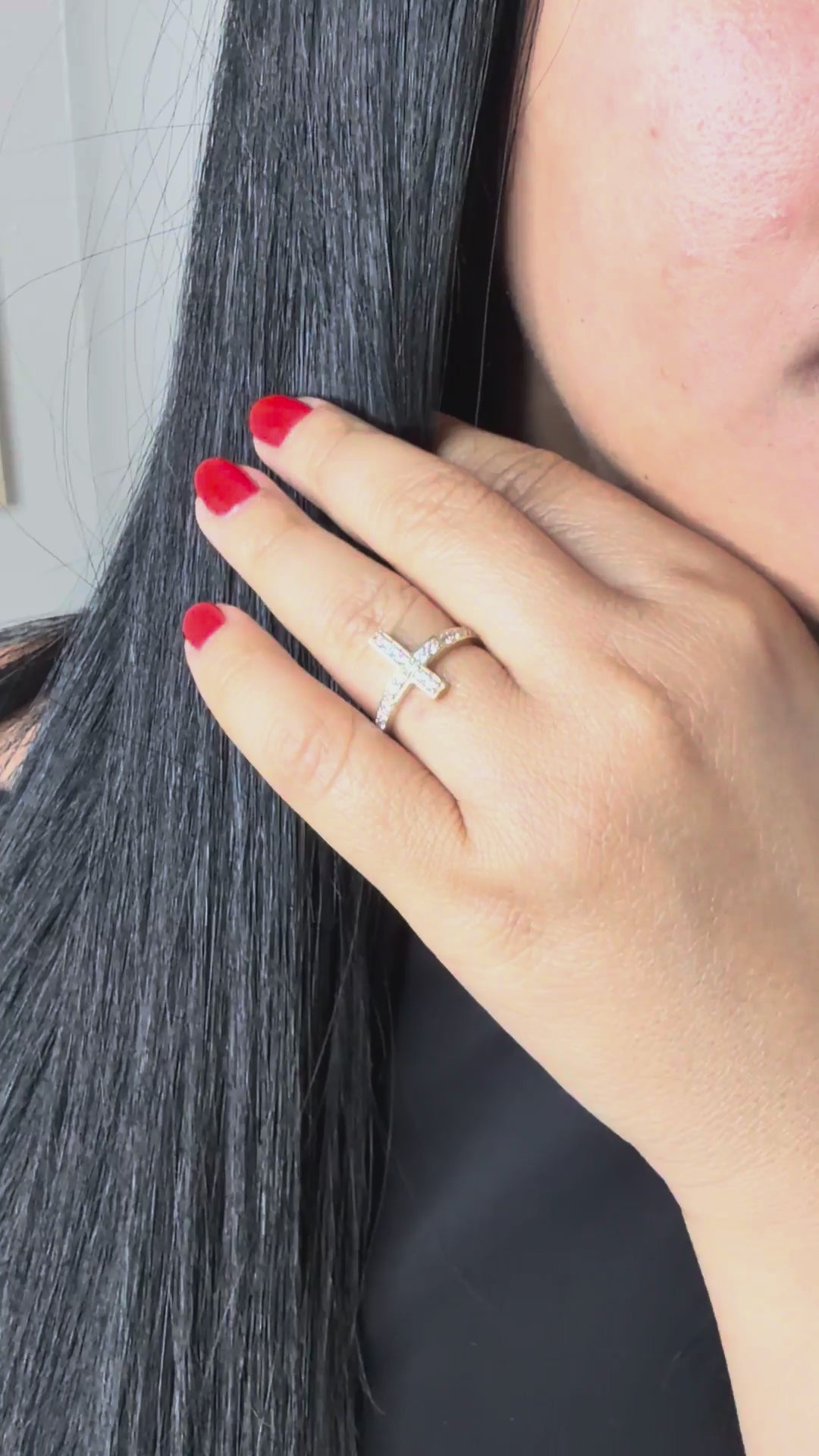 Ring Cross 10k gold semi solid
